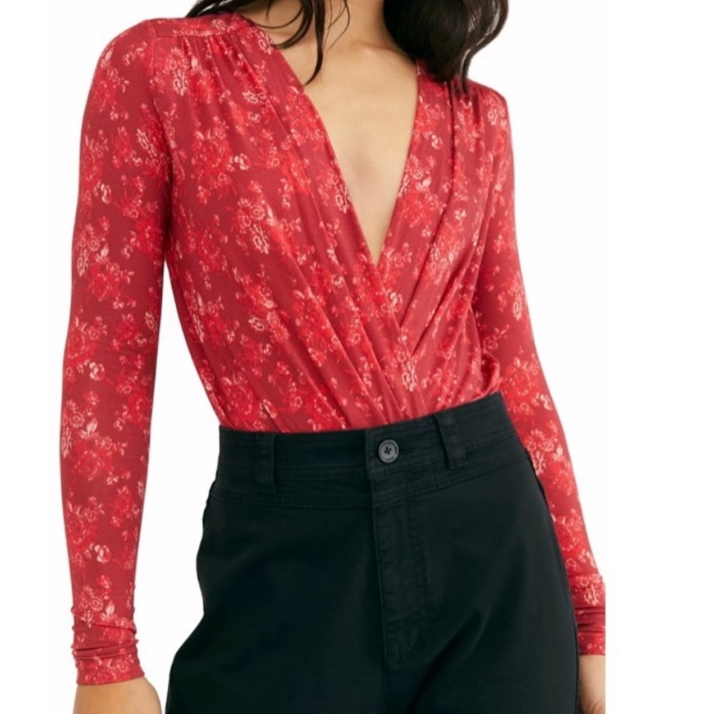 Free People Long Sleeve Bodysuit Small